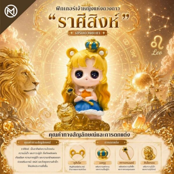 Art Toy โมเดลฟิกเกอร์ เจ้าหญิงแห่งดวงดาว ราศีสิงห์ เสริมดวงชะตา การเงินการงานโชคลาภ คริสตัล ของขวัญ