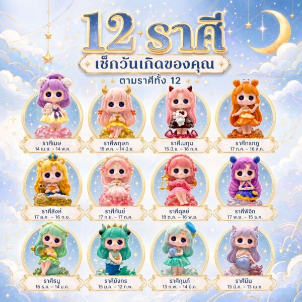Art Toy โมเดลฟิกเกอร์ เจ้าหญิงแห่งดวงดาว ราศีกันย์ เสริมดวงชะตา การเงินการงานโชคลาภ คริสตัล ของขวัญ