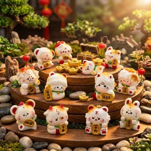 ( Collection ) ฟิกเกอร์ 12 นักษัตร รับโชค เรียกทรัพย์ โมเดล ของสะสม ของเล่น Art Toy Mooniverse