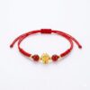 สร้อยข้อมือเชือกแดง ด้ายแดงมงคล + จี้งูทองเสริมมงคล เสริมโชคลาภ การเงิน และความสำเร็จ ปรับขนาดได้ สายมู