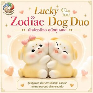 ฟิกเกอร์ สุนัขคู่รัก นักษัตรปีจอ โมเดล ความรัก ความซื่อสัตย์ โชคลาภ แม่เหล็กดูดติดกัน ของเล่น ArtToy