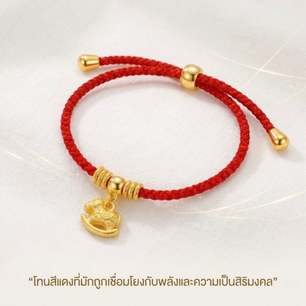 th-11134207-81ztc-mnfb218bvi126c.jpg สร้อยข้อมือเชือกแดง ด้ายแดงมงคล + จี้ม้าโยกสีทอง เสริมความสำเร็จ การงาน โชคลาภ โอกาสในชีวิต สีทอง ปรับขนาดได้ สายมู