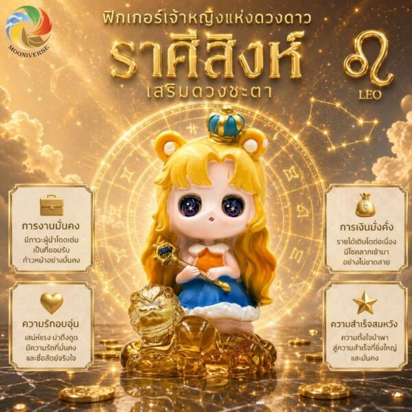 Art Toy โมเดลฟิกเกอร์ เจ้าหญิงแห่งดวงดาว ราศีสิงห์ เสริมดวงชะตา การเงินการงานโชคลาภ คริสตัล ของขวัญ