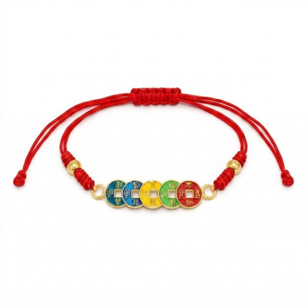 th-11134207-81zte-mnfbdu8jjfgmd3.jpg สร้อยข้อมือเชือกแดง ด้ายแดงมงคล + เหรียญจีน 5 ธาตุ 5 สี เสริมโชคลาภ การเงิน ฮวงจุ้ย ปรับขนาดได้ สายมู