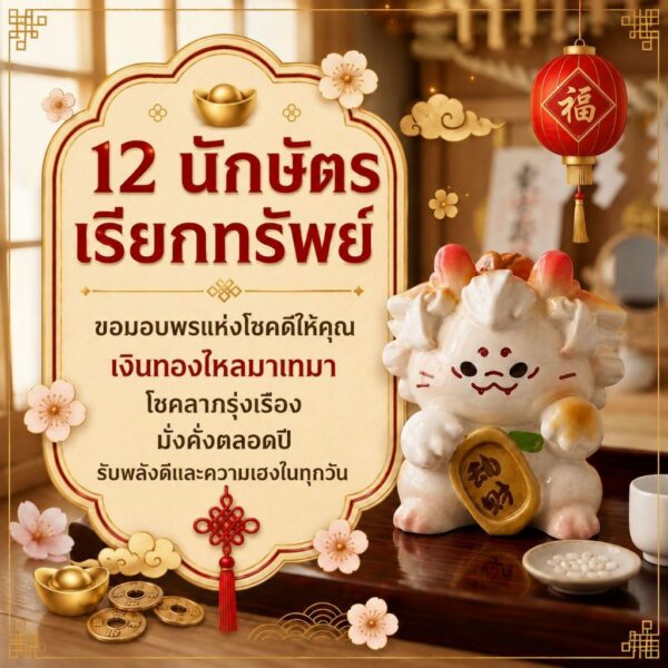 ฟิกเกอร์ มังกรดูดทรัพย์ ถือเหรียญมงคล ร่ำรวย นักษัตร ปีมะโรง ตกแต่งโต๊ะ Art toy ของเล่น Mooniverse
