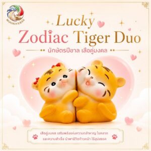 ฟิกเกอร์ เสือคู่รัก นักษัตรปีขาล โมเดล โชคดี ความรัก โชคลาภ แม่เหล็กดูดติดกัน ของเล่น Art Toy