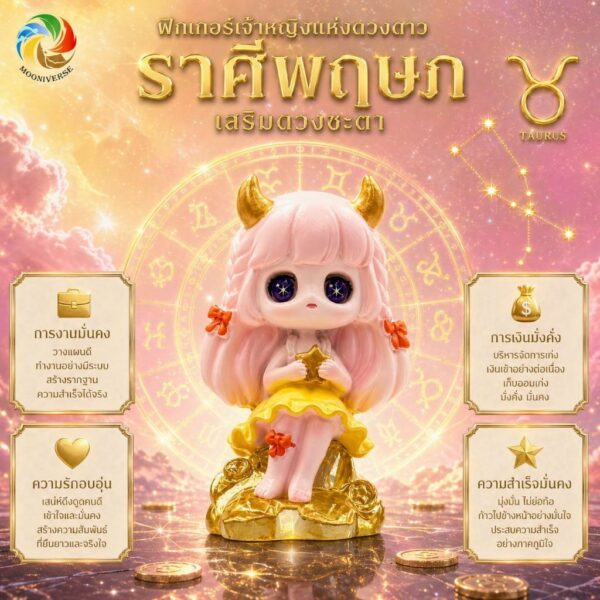 Art Toy โมเดลฟิกเกอร์ เจ้าหญิงแห่งดวงดาว ราศีพฤษภ เสริมดวงชะตา การเงินการงานโชคลาภ คริสตัล ของขวัญ