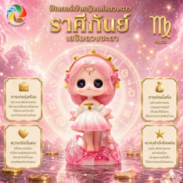 Art Toy โมเดลฟิกเกอร์ เจ้าหญิงแห่งดวงดาว ราศีกันย์ เสริมดวงชะตา การเงินการงานโชคลาภ คริสตัล ของขวัญ