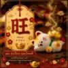 ฟิกเกอร์ หมาโชคดีรุ่งเรือง ก้อนทองจีน ร่ำรวย นักษัตร ปีจอ ตกแต่งโต๊ะ  Art toy ของเล่น Mooniverse