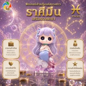 th-11134207-81zti-mnkzqo11ni0x0c.jpg Art Toy โมเดลฟิกเกอร์ เจ้าหญิงแห่งดวงดาว ราศีมีน เสริมดวงชะตา การเงินการงานโชคลาภ ฐานคริสตัล ของขวัญ
