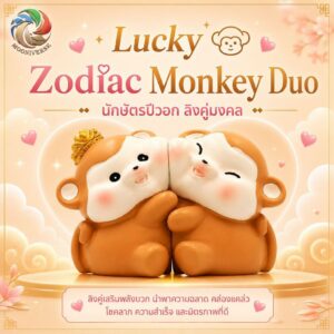 ฟิกเกอร์ ลิงคู่รัก นักษัตรปีวอก โมเดล ความรัก โชคลาภ ความสำเร็จ แม่เหล็กดูดติดกัน ของเล่น Art Toy