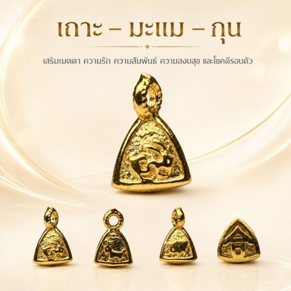 จี้ซาฮะ สามสมพงศ์ จี้นักษัตรจีน 1 ชิ้น 3 ด้าน เครื่องรางจีน เสริมดวงปีเกิด mooniverse