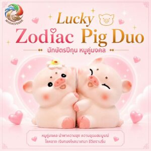 ฟิกเกอร์ หมูคู่รัก นักษัตรปีกุน โมเดล ความรัก โชคลาภ ความมั่งคั่ง แม่เหล็กดูดติดกัน ของเล่น Art Toy
