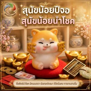 ฟิกเกอร์ สุนัขน้อยปีจอ ถืออักษรมงคล โมเดล นักษัตร เสริมโชคลาภ เรียกทรัพย์ Art Toy ของเล่น