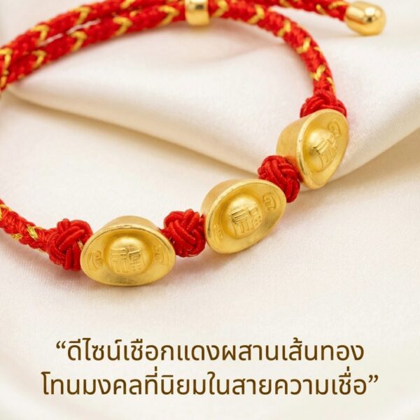 th-11134207-81ztm-mnfaaslu3gg06d.jpg สร้อยข้อมือเชือกแดง ด้ายแดงมงคล + จี้ทองก้อน 3 ก้อน เสริมโชคลาภ การเงิน ร่ำรวย ความเจริญก้าวหน้า ปรับขนาดได้ สายมู