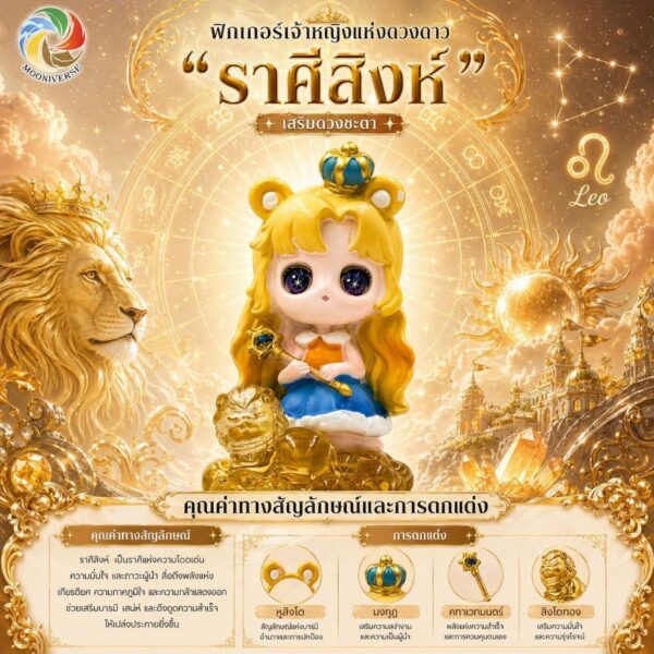 Art Toy โมเดลฟิกเกอร์ เจ้าหญิงแห่งดวงดาว ราศีสิงห์ เสริมดวงชะตา การเงินการงานโชคลาภ คริสตัล ของขวัญ