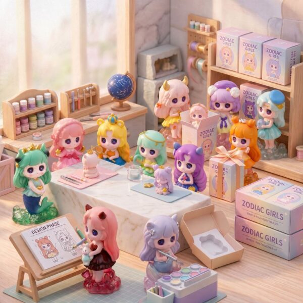 [ ยกกล่อง/Box Set ] ฟิกเกอร์เจ้าหญิงเเห่งดวงดาว 12 ราศี เสริมดวงชะตา ฐานคริสตัล ของเล่น Art toy
