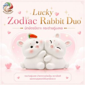 ฟิกเกอร์ กระต่ายคู่รัก นักษัตรปีเถาะ โมเดล ความรัก โชคลาภ แม่เหล็กดูดติดกัน ของเล่น Art Toy