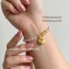 สร้อยข้อมือเชือกชมพู ด้ายชมพู + จี้ถุงเงินมงคล เครื่องประดับ เสริมโชคลาภ การเงินดี ลูกปัดสีชมพู กำไลข้อมือสายมู