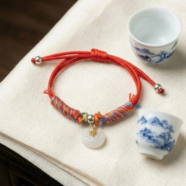th-11134207-81zto-mnfelg6jw8w8a6.jpg สร้อยข้อมือเชือกแดง ด้ายแดงมงคล + ด้าย 5 สี จี้หยกก้อนเมฆ เสริมโชคลาภ การเงิน ความสมดุล ฮวงจุ้ย ปรับขนาดได้ สายมู