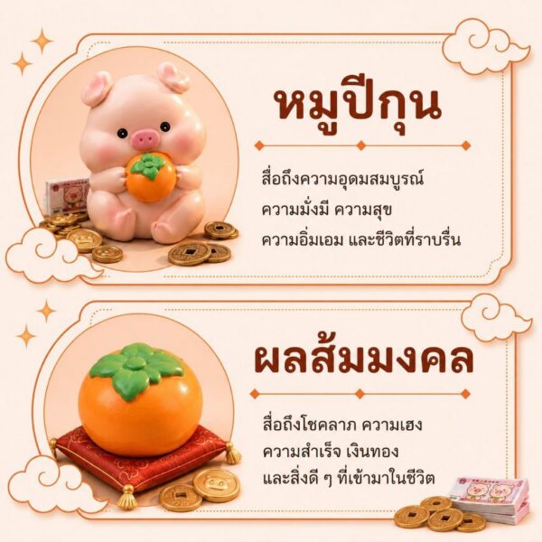 th-11134207-81ztp-mogdqsj75wqpcc.jpg ฟิกเกอร์ หมูน้อยปีกุน ถือส้มมงคล โมเดล นักษัตร เสริมโชคลาภ เรียกทรัพย์ Art Toy ของเล่น