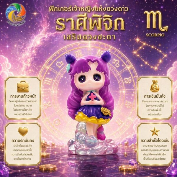Art Toy โมเดลฟิกเกอร์ เจ้าหญิงแห่งดวงดาว ราศีพิจิก เสริมดวงชะตา การเงินการงานโชคลาภ คริสตัล ของขวัญ