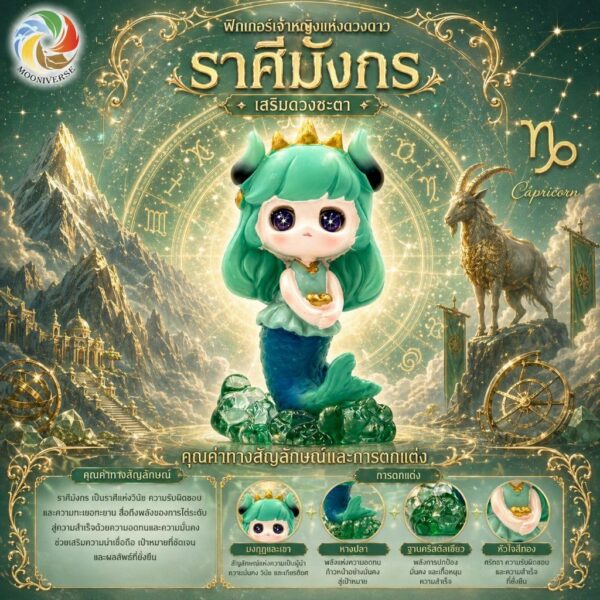 Art Toy โมเดลฟิกเกอร์ เจ้าหญิงแห่งดวงดาว ราศีมังกร เสริมดวงชะตา การเงินการงานโชคลาภ คริสตัล ของขวัญ