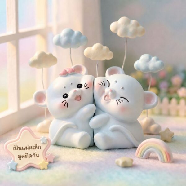 th-11134207-81ztq-mo82o81kehhe17.jpg ฟิกเกอร์ หนูคู่รัก นักษัตรปีชวด โมเดล เสริมดวง ความรัก โชคลาภ แม่เหล็กดูดติดกัน ของเล่น Art Toy