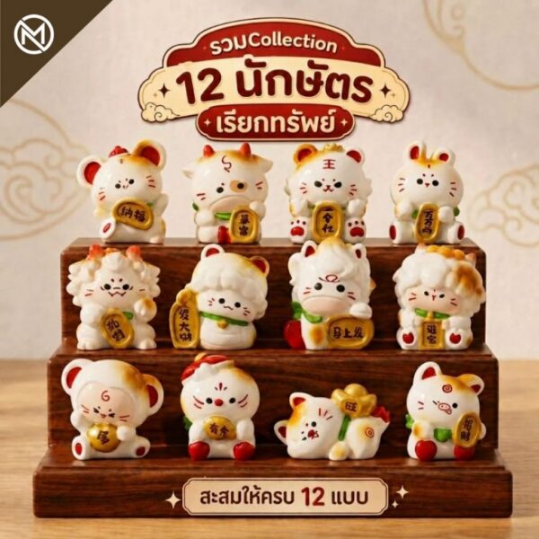 ( Collection ) ฟิกเกอร์ 12 นักษัตร รับโชค เรียกทรัพย์ โมเดล ของสะสม ของเล่น Art Toy Mooniverse
