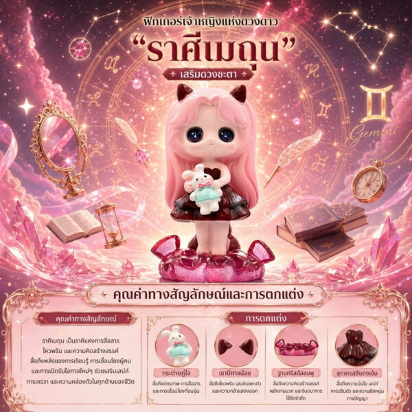 Art Toy โมเดลฟิกเกอร์ เจ้าหญิงแห่งดวงดาว ราศีเมถุน เสริมดวงชะตา การเงินการงานโชคลาภ คริสตัล ของขวัญ