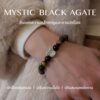 กำไลหินมงคล แบล็กอาเกต Black Agate ปกป้องคุ้มครอง เสริมความมั่นใจ ชาร์มนักษัตร เงินแท้ S999 Destiny