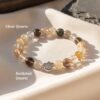 กำไลหินมงคล รูไทล์ควอตซ์ (Rutilated Quartz) เสริมการเงิน ชาร์มนักษัตรน่ารัก เงินแท้S999 รุ่น Destiny