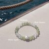 กำไลหินมงคล พรีไนต์ (Prehnite) เสริมสมดุล ฟื้นฟูจิตใจ ชาร์มนักษัตร เงินแท้ S999 รุ่น Fortune