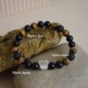 กำไลหินมงคล แบล็กอาเกต Black Agate ปกป้องคุ้มครอง เสริมความมั่นใจ ชาร์มนักษัตร เงินแท้ S999 Destiny