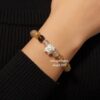 4 กำไลหินมงคล รูไทล์ควอตซ์ (Rutilated Quartz) เสริมการเงิน ชาร์มนักษัตร เงินแท้ S999 รุ่น Fortune
