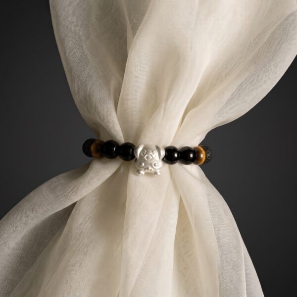 5 กำไลหินมงคล แบล็กอาเกต Black Agate ปกป้องคุ้มครอง เสริมความมั่นใจ ชาร์มนักษัตร เงินแท้ S999 Fortune