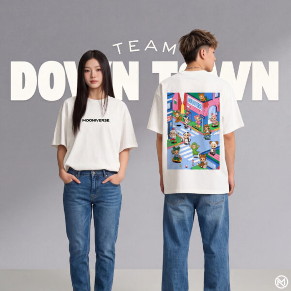 เสื้อยืดทรง Oversize สกรีนลาย 12 นักษัตร MOONIVERSE สไตล์สตรีท vintage สีขาว สีดำ แมทช์ทุกลุค ใส่สบาย