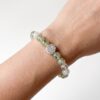 กำไลหินมงคล พรีไนต์ (Prehnite) เสริมสมดุล ฟื้นฟูจิตใจ ชาร์มนักษัตรน่ารัก เงินแท้ S999 รุ่น Destiny