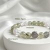 กำไลหินมงคล พรีไนต์ (Prehnite) เสริมสมดุล ฟื้นฟูจิตใจ ชาร์มนักษัตรทรงกลม เงินแท้ S999 รุ่น Starlit