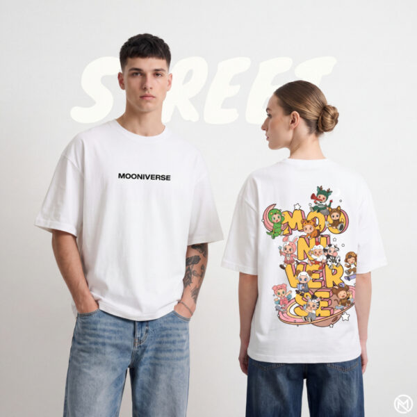 6 เสื้อยืดผ้า Cotton สกรีนลาย 12 นักษัตร MOONIVERSE สไตล์สตรีท สีขาว สีดำ แมทช์ง่าย ใส่สบาย เข้าทุกลุค