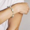 กำไลหินมงคล พรีไนต์ (Prehnite) เสริมสมดุล ฟื้นฟูจิตใจ ชาร์มนักษัตร เงินแท้ S999 รุ่น Fortune