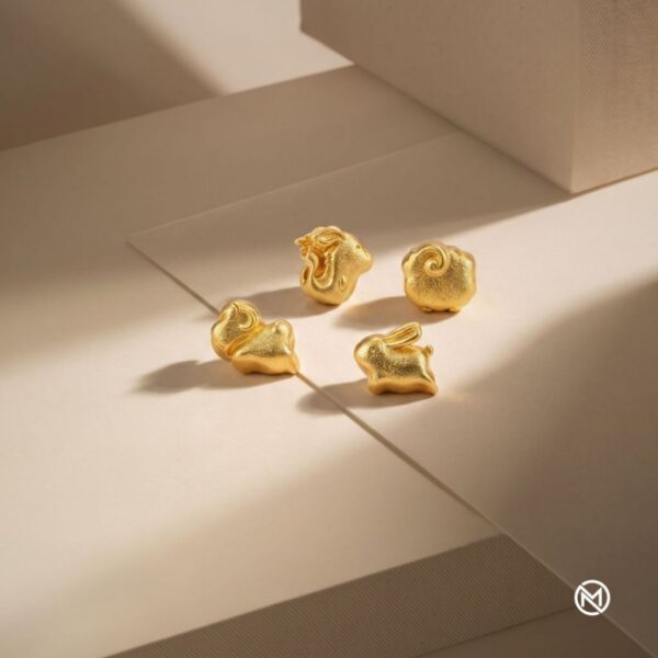 จี้ 12 นักษัตร คอลเลกชัน "Golden Mellow" จี้ทองแมตต์ สไตล์มินิมอล 3D Chibi เสริมดวง น่ารัก เรียบหรู Mooniverse