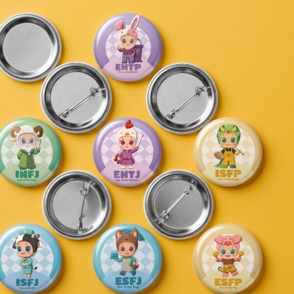 6 เข็มกลัด MBTI ( บ้านฟ้า ) X 12 นักษัตร ISFJ ไอเทมบ่งบอกตัวตน คาแรคเตอร์น่ารัก ของสะสม ของขวัญ