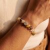 กำไลหินมงคล รูไทล์ควอตซ์ (Rutilated Quartz) เสริมการเงิน ชาร์มนักษัตรน่ารัก เงินแท้S999 รุ่น Destiny