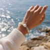 กำไลหินมงคล พรีไนต์ (Prehnite) เสริมสมดุล ฟื้นฟูจิตใจ ชาร์มนักษัตร เงินแท้ S999 รุ่น Fortune