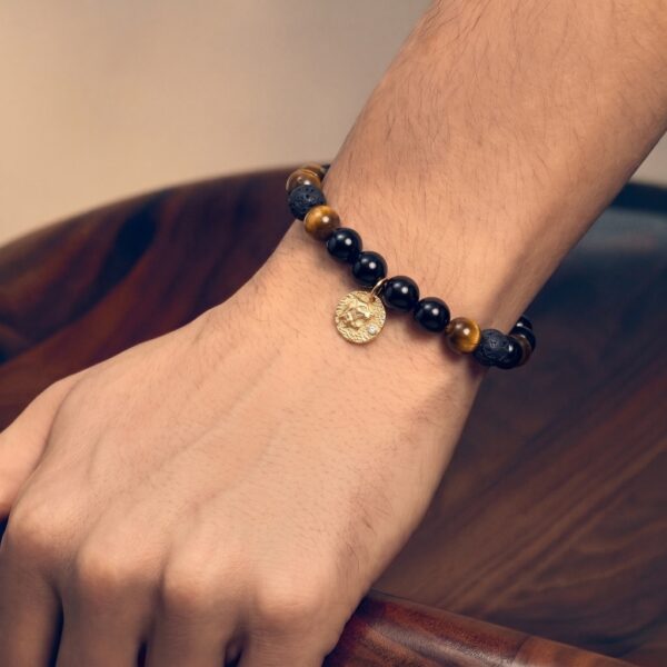 7 กำไลหินมงคล แบล็กอาเกต Black Agate ปกป้องคุ้มครอง เสริมความมั่นใจ จี้นักษัตรชุบทอง เงินแท้ S925 Glow