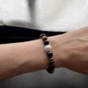 7 กำไลหินมงคล แบล็กอาเกต Black Agate ปกป้องคุ้มครอง เสริมความมั่นใจ ชาร์มนักษัตร เงินแท้ S999 Starlit