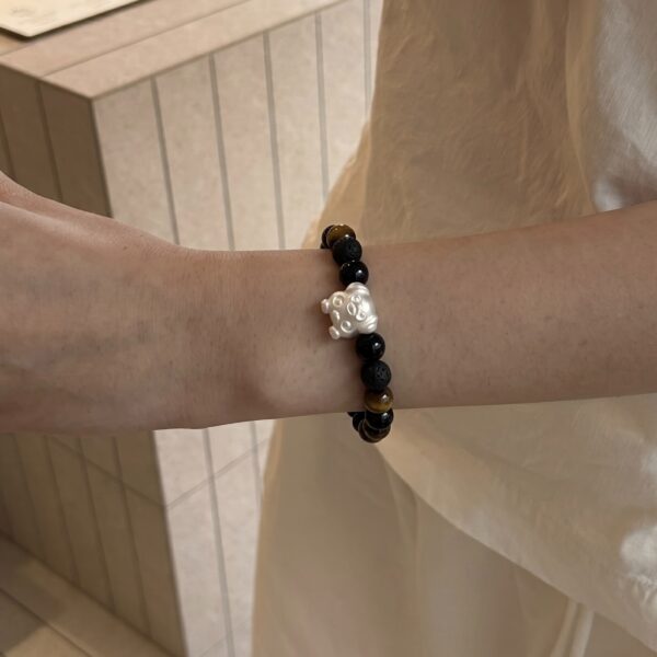 7 กำไลหินมงคล แบล็กอาเกต Black Agate ปกป้องคุ้มครอง เสริมความมั่นใจ ชาร์มนักษัตร เงินแท้ S999 Fortune