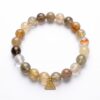 กำไลหินมงคล รูไทล์ควอตซ์ (Rutilated Quartz) เสริมการเงิน เปิดรับโอกาส จี้ซาฮะเงินแท้S925 รุ่นTrinity