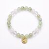 8 กำไลหินมงคล พรีไนต์ (Prehnite) เสริมสมดุล ฟื้นฟูจิตใจ จี้นักษัตรชุบทอง เงินแท้ S925 รุ่น Glow